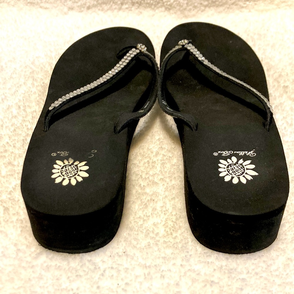 Yellow Box Rhinestone Flip Flops - Picture 5 of 7